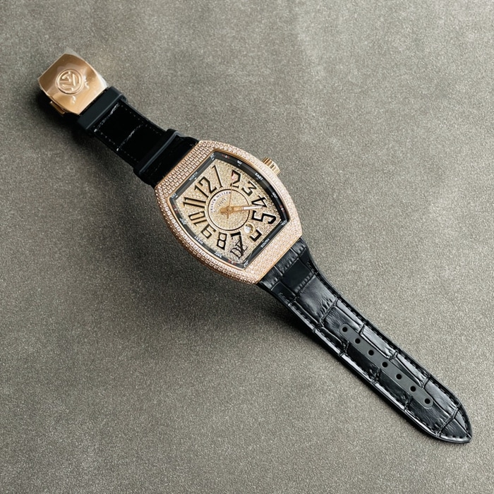 top-tier watch Franck Muller men's gold plate V45 SC DT series full automatic movement watch front view