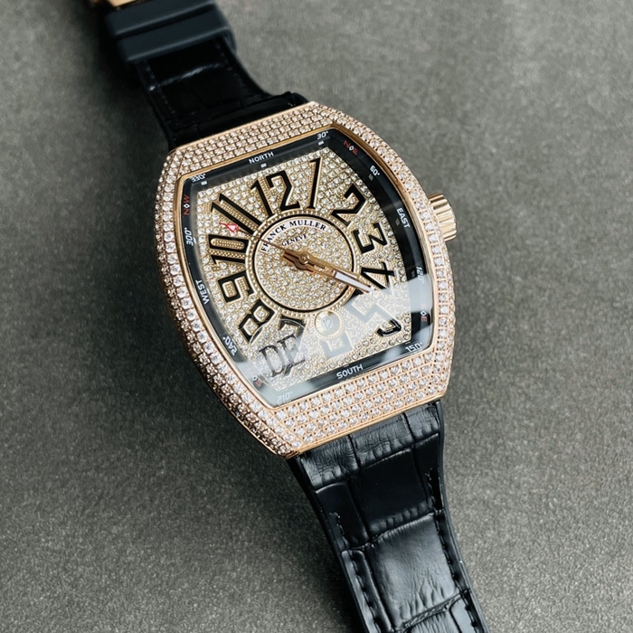 top-tier watch Franck Muller men's gold plate V45 SC DT series full automatic movement watch front view