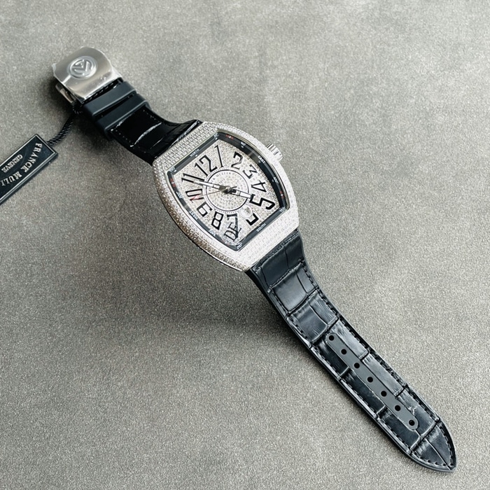 top-tier watch Frank Muller men's white dialV45 SC DT series full automatic movement watch front view