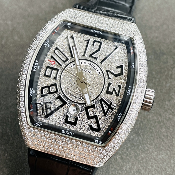 top-tier watch Frank Muller men's white dialV45 SC DT series full automatic movement watch front view