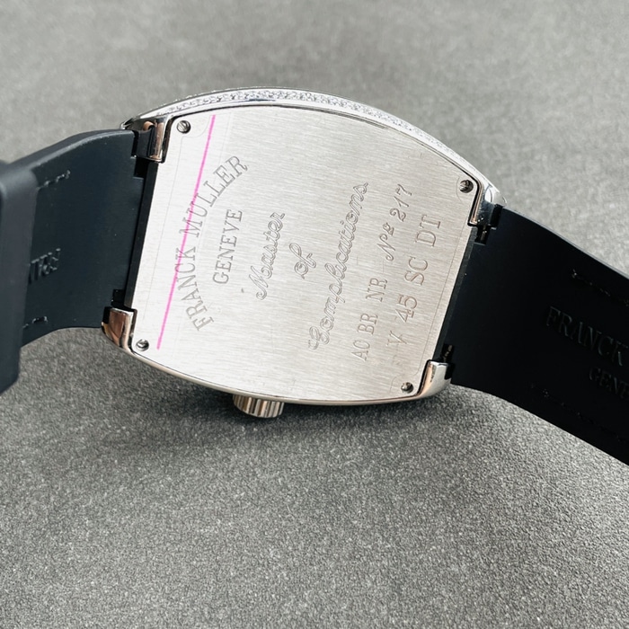 top-tier watch Frank Muller men's white dialV45 SC DT series full automatic movement watch back cover picture