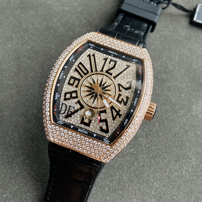 top-tier watch Franck Muller men's gold plate V45 SC DT series full automatic movement watch front view