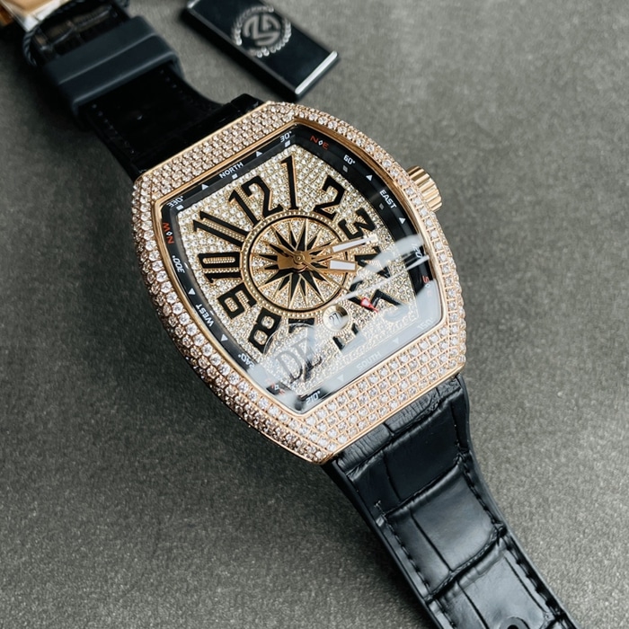 top-tier watch Franck Muller men's gold plate V45 SC DT series full automatic movement watch front view