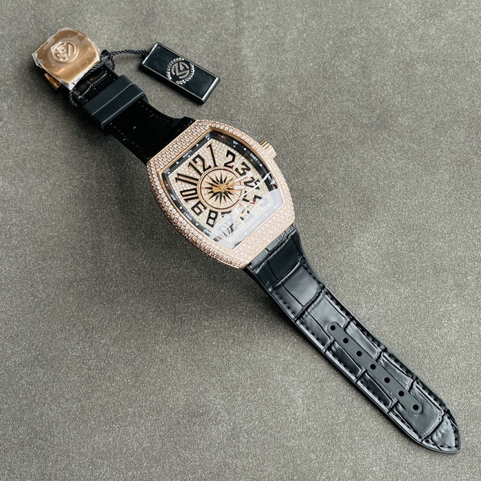 top-tier watch Franck Muller men's gold plate V45 SC DT series full automatic movement watch front view