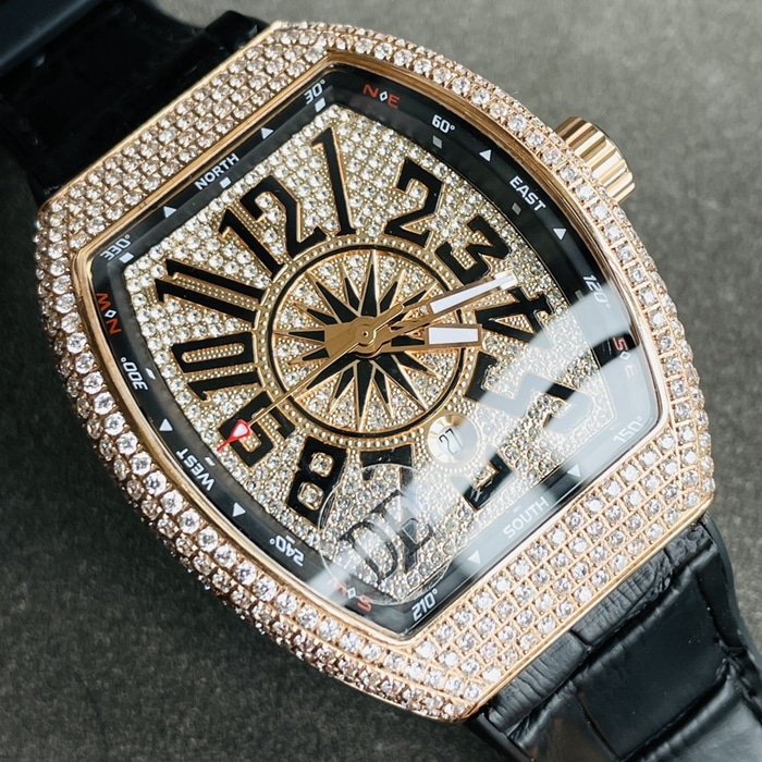 top-tier watch Franck Muller men's gold plate V45 SC DT series full automatic movement watch front view
