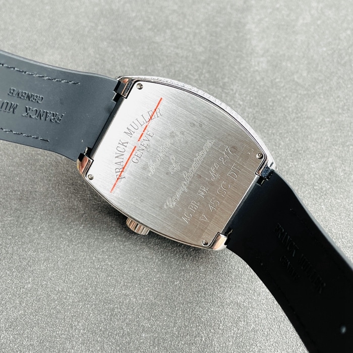top-tier watch Frank Muller men's white dialV45 SC DT series full automatic movement watch back cover picture