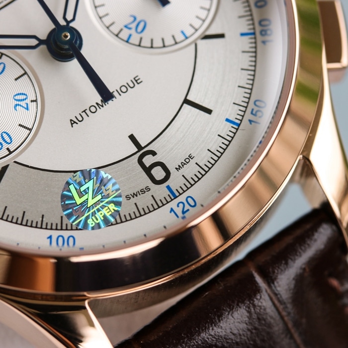 top-tier watch Jaeger-LeCoultre men's rose goldwhite dial master series fully automatic movementleather strap watch detail shots