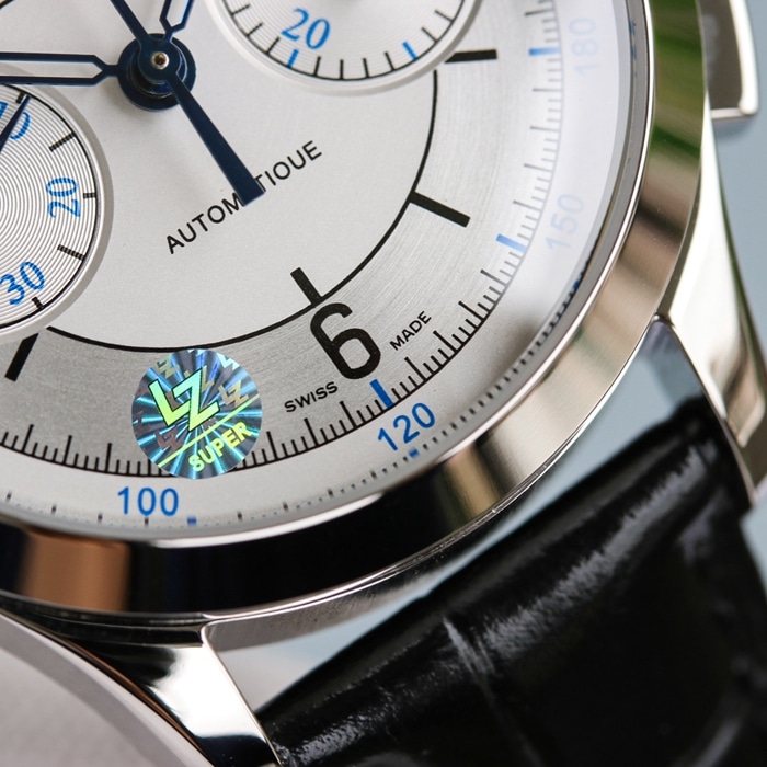 top-tier watch Jaeger-LeCoultre men's white dial master series fully automatic movementleather strap watch detail shots