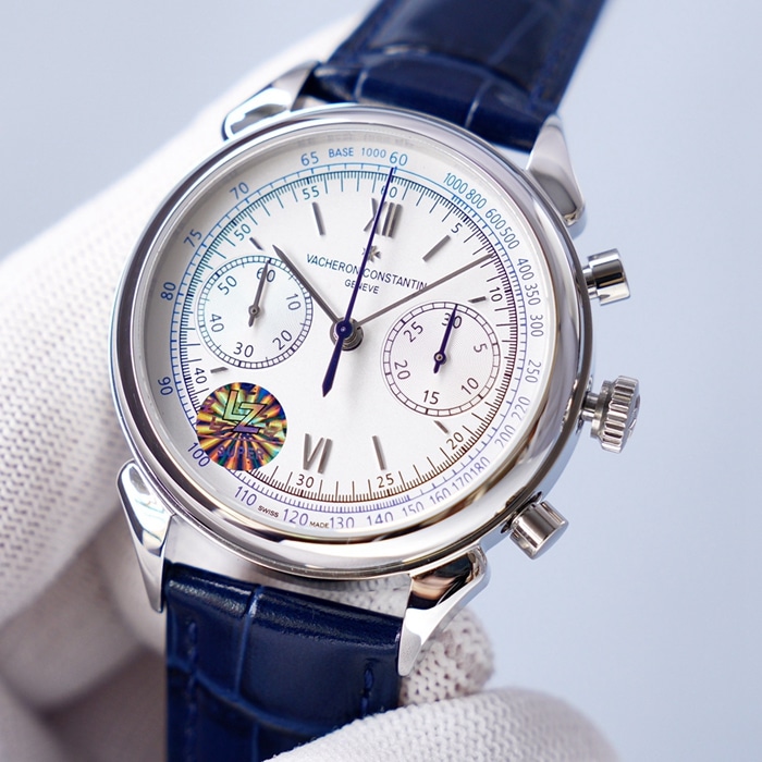 top-tier watch Vacheron Constantin men's white dial 1955 series steel bracelet watch front view