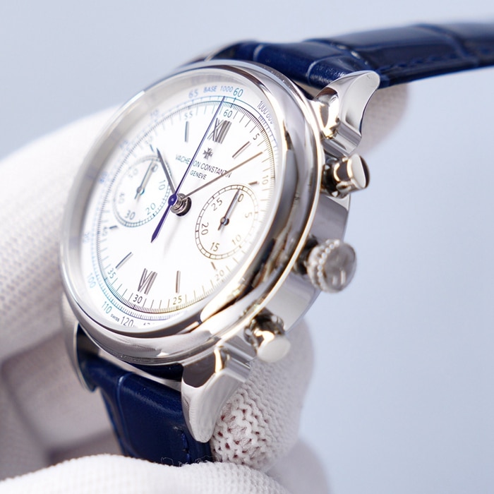 Top-tier watch Vacheron Constantin men's white dial1955 series steel bracelet watch side view