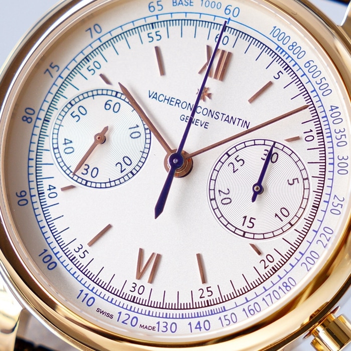 top-tier watch Vacheron Constantin men's white dial1955 series leather strap watch movement picture front view