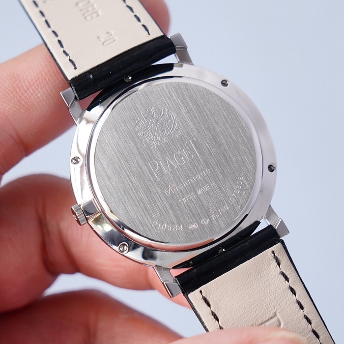 Top-tier watch Piaget men's white dial dragon and phoenix series leather strap watch back cover picture