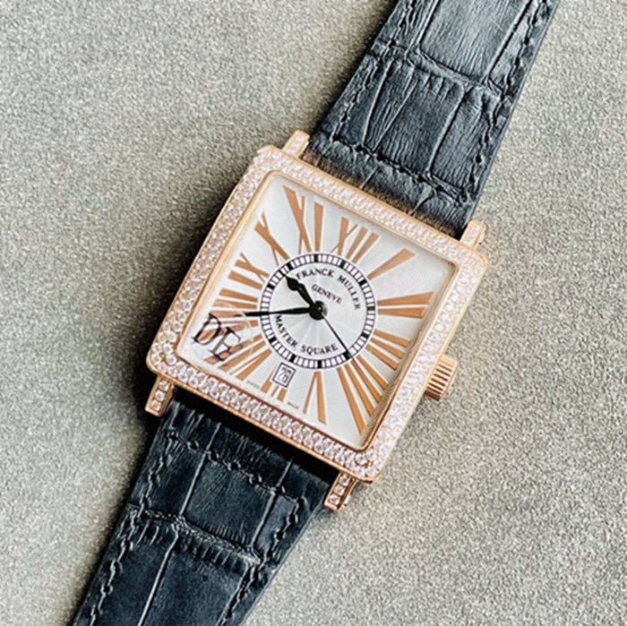 Top collectible watches Frankmuller Men's Gold Plate Full Star Series Belt Watch Front View