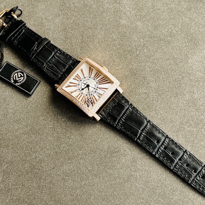 Top collectible watches Frankmuller Men's Gold Plate Full Star Series Belt Watch Front View
