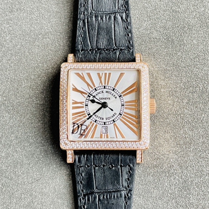 Top collectible watches Frankmuller Men's Gold Plate Full Star Series Belt Watch Front View