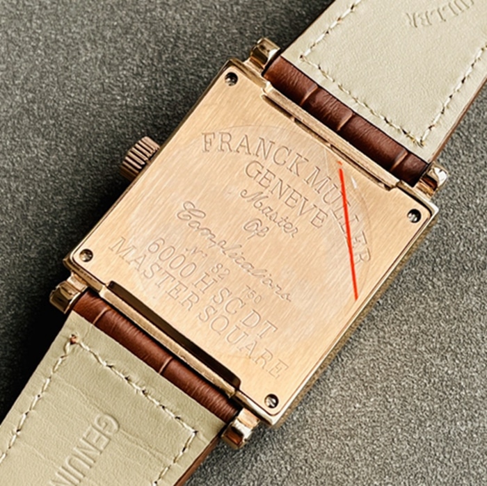 Top-tier watch Frank Muller men's black dial starry series leather strap watch back cover picture