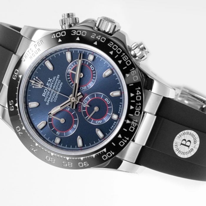 Top-tier watch Rolex men's blue dial Cosmograph Daytona watch front view