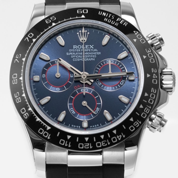 Top-tier watch Rolex men's blue dial Cosmograph Daytona watch front view
