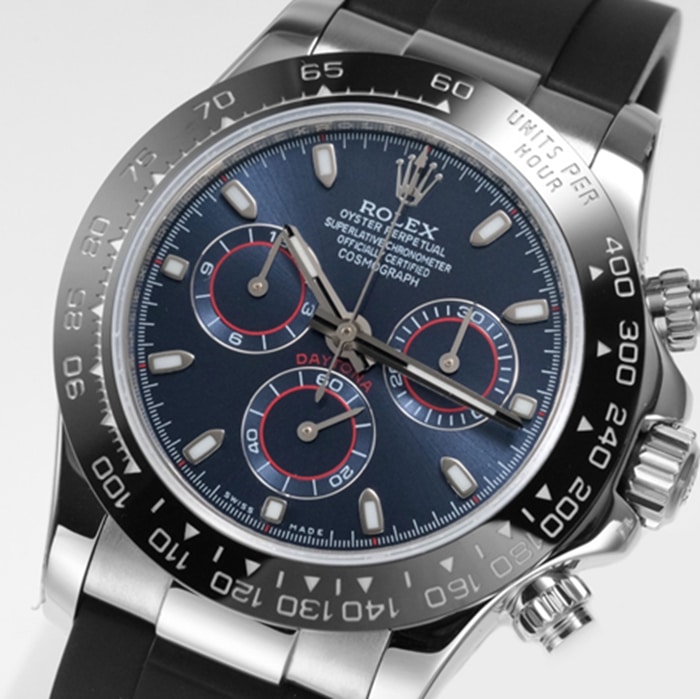 Top-tier watch Rolex men's blue dial Cosmograph Daytona watch front view