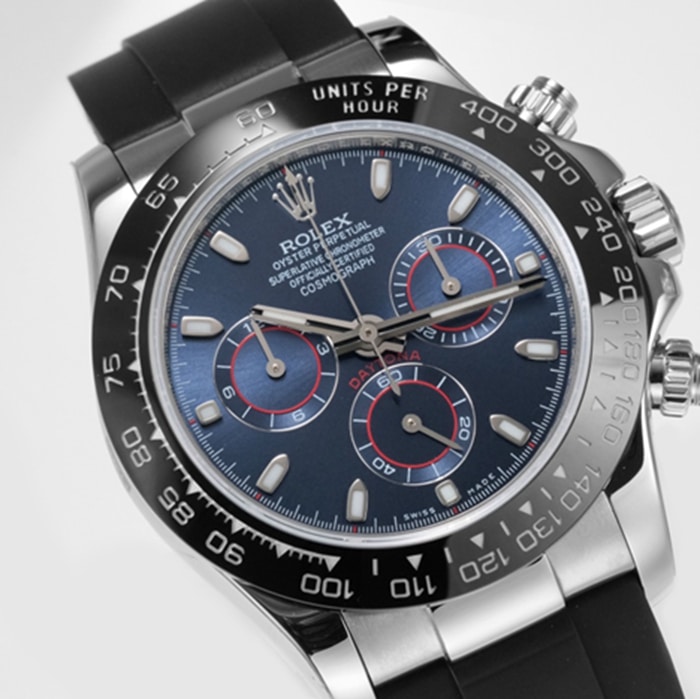 Top-tier watch Rolex men's blue dial Cosmograph Daytona watch front view