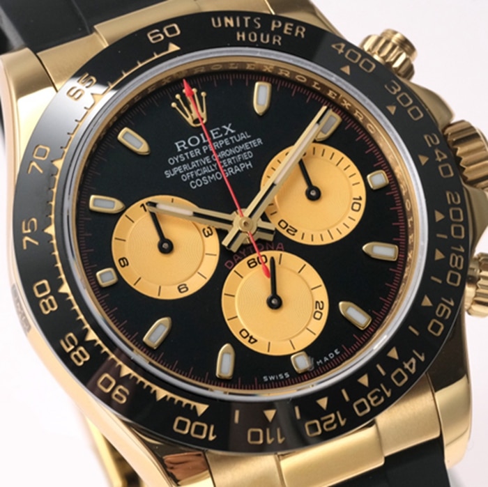 Top-tier watch Rolex men's black dial Cosmograph Daytona watch front view