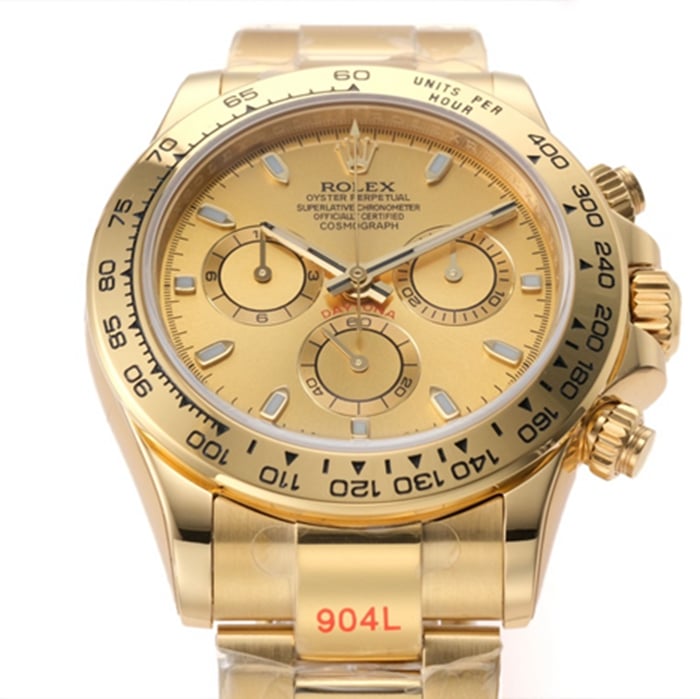 Top-tier watch Rolex men's gold plate Cosmograph Daytonasteel bracelet watch front view