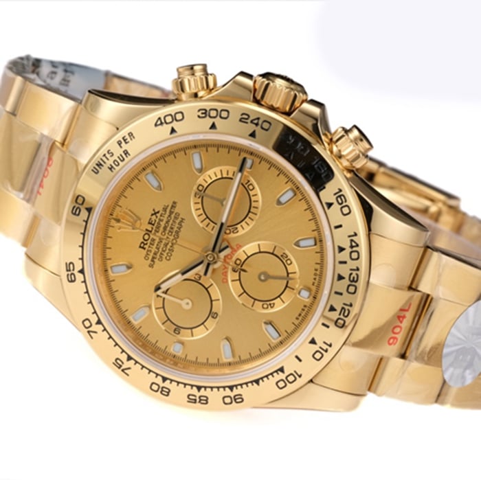 Top-tier watch Rolex men's gold plate Cosmograph Daytonasteel bracelet watch front view