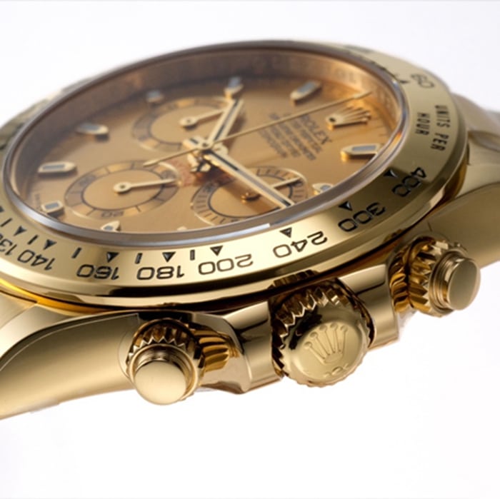 top-tier watch Rolex men's gold plate Cosmograph Daytonasteel bracelet watch side view