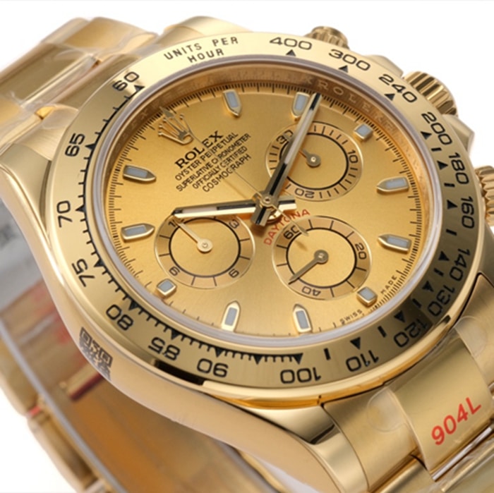 Top-tier watch Rolex men's gold plate Cosmograph Daytonasteel bracelet watch front view