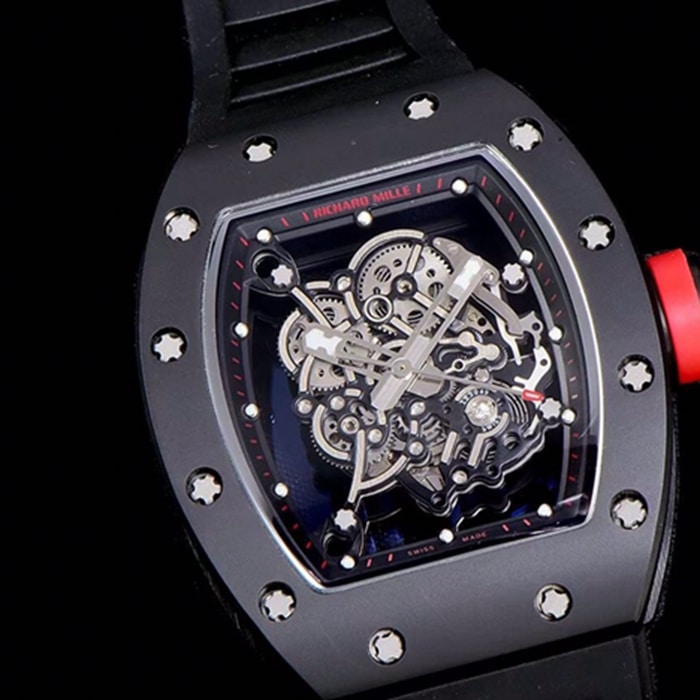 top-tier watch Richard Mille men's black dial watch front view