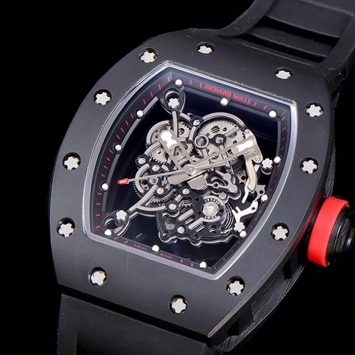 top-tier watch Richard Mille men's black dial watch front view
