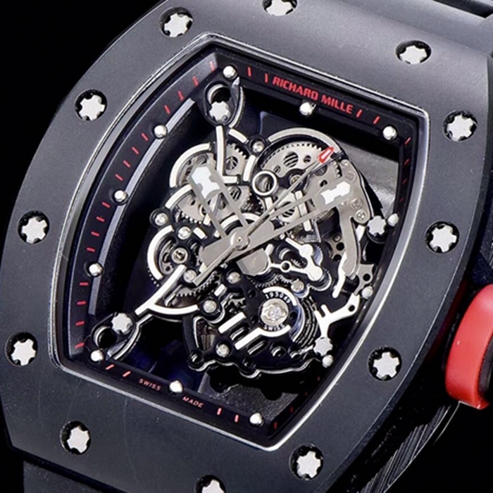 top-tier watch Richard Mille men's black dial watch front view