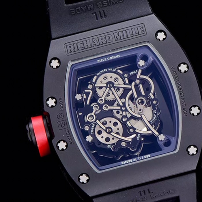 top-tier watch Richard Mille men's black dial watch movement picture