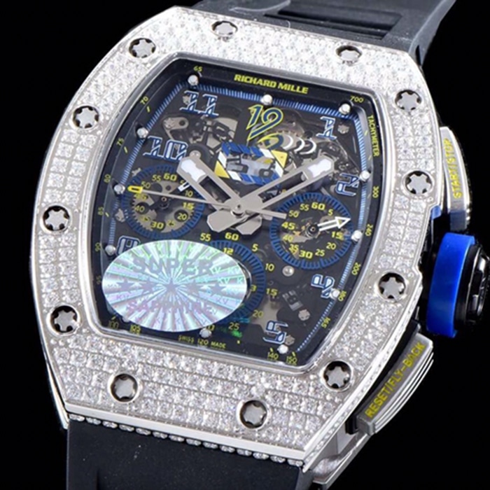 top-tier watch Richard Mille men's blue dial watch front view