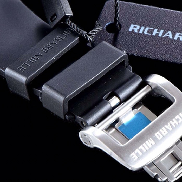 top-tier watch Richard Mille men's blue dial watch clasp picture