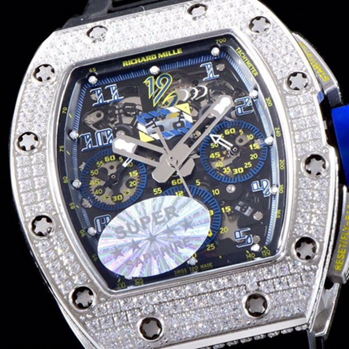 top-tier watch Richard Mille men's blue dial watch front view
