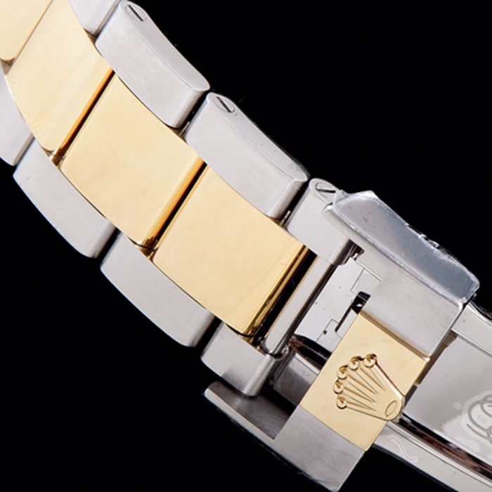 top-tier watch Rolex men's black dialsteel bracelet watch clasp picture