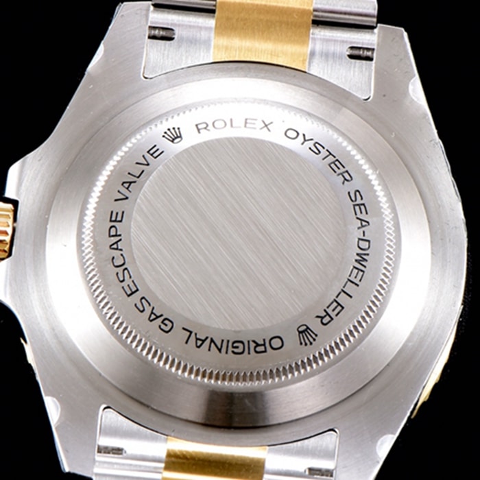 top-tier watch Rolex men's black dialsteel bracelet watch back cover picture