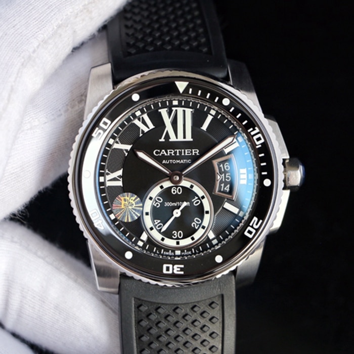 Top-tier watch Cartier men's blue dial Kalibo series automatic movement watch front view