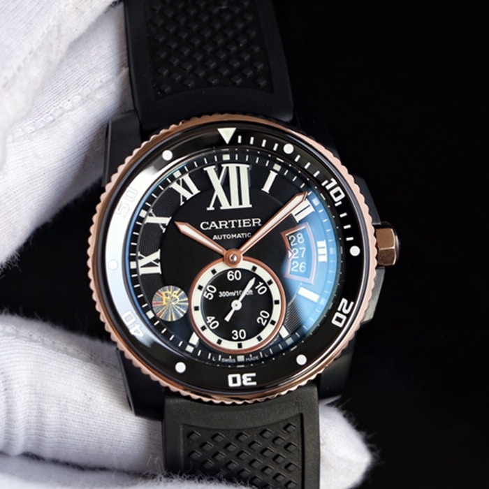 Top-tier watch Cartier men's blue dial Kalibo series automatic movement watch front view