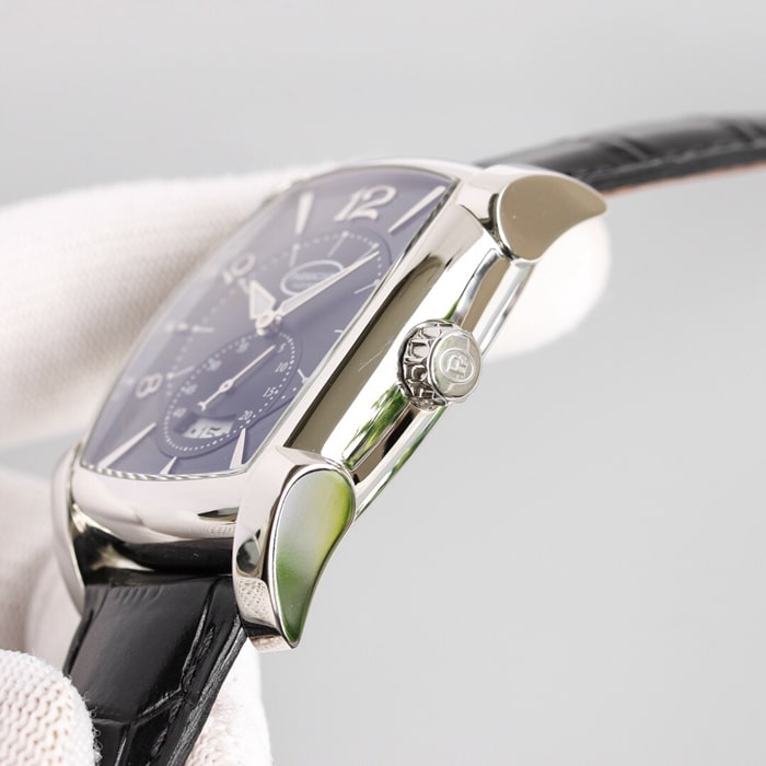 Top-tier watch Parmigiani Fleurier men's black dial KALPA series fully automatic movementleather strap watch side view
