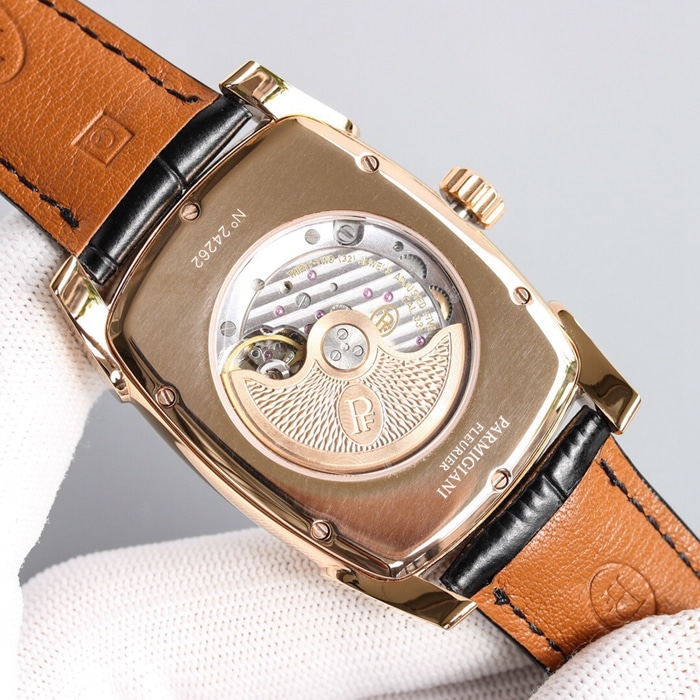 Top-tier watch Parmigiani Fleurier men's gold plate KALPA series fully automatic movementleather strap watch movement picture