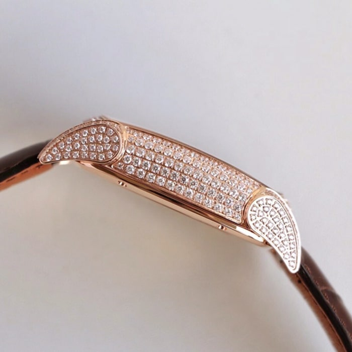 Top-tier watch Parmigiani Fleurier men's gold plate KALPA series fully automatic movementleather strap watch side view