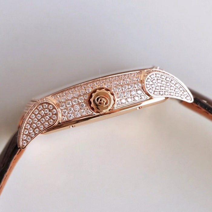 Top-tier watch Parmigiani Fleurier men's gold plate KALPA series fully automatic movementleather strap watch side view