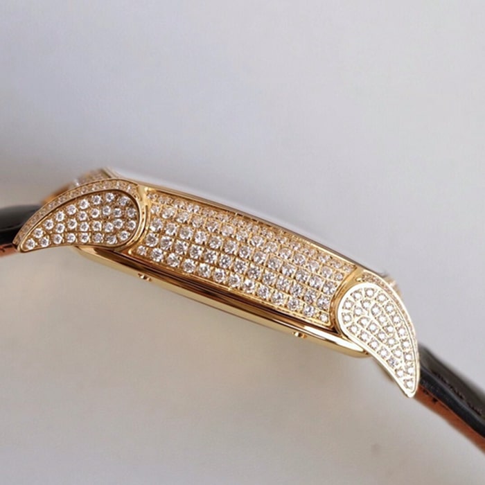 Top-tier watch Parmigiani Fleurier men's gold plate KALPA series fully automatic movementleather strap watch side view