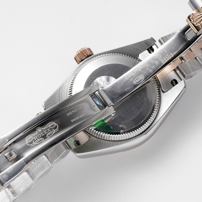 top-tier watch Rolexladies' watchgreen dialDatejuststeel bracelet watch clasp picture