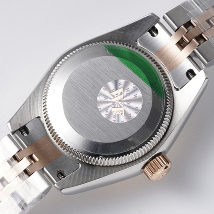 Top-tier watch Rolex women's white dialDatejuststeel bracelet watch back cover picture