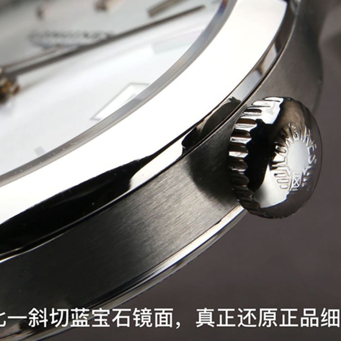 top-tier watch Longines men's black dial pioneer series steel bracelet watch detail shots