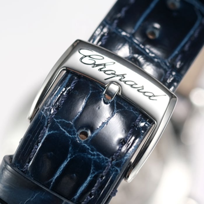 top-tier watch Chopard women's blue dial blue belt happy diamond series watch clasp picture