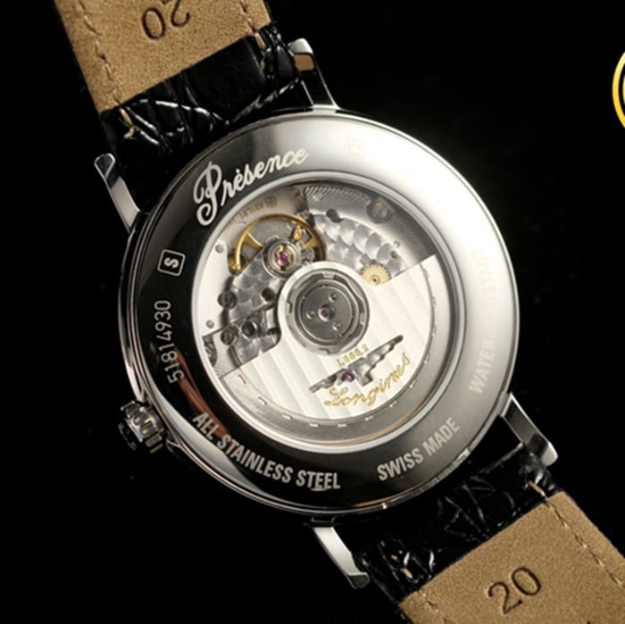 top-tier watch Longines men's black dial black belt magnificent series watch movement picture